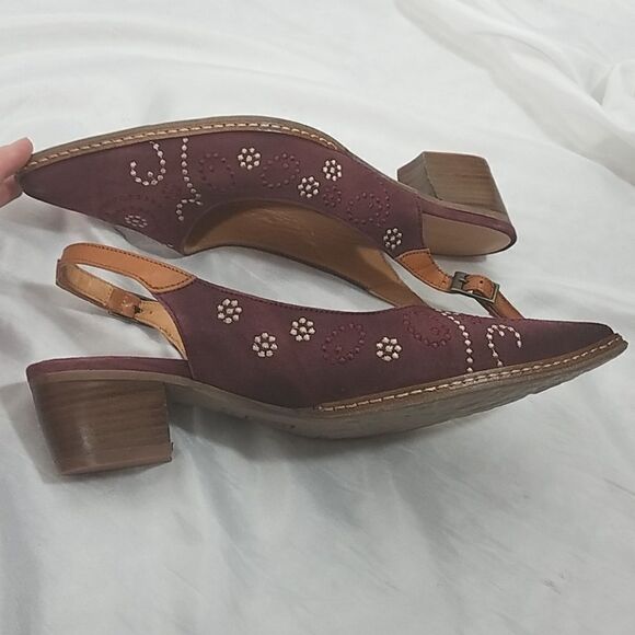 Sundance Minette Embroidered Leather Slingback 37 - Picture 5 of 9